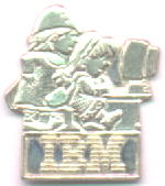 IBM mascots Kristin and Håkon with PC silver 925S
