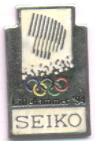 Seiko logo pin selvlysende Lillehammer OL 1994