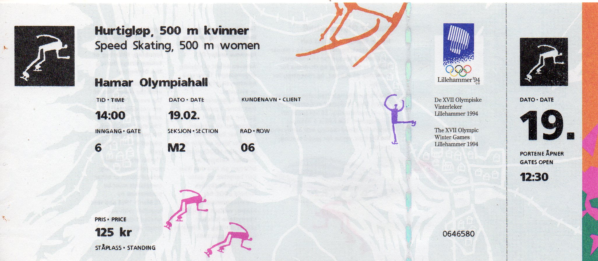 Ticket - Speed skating 500 m women