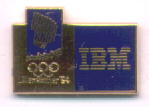 IBM mini pin gold trim numbered Mr. pin
