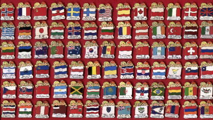 Flagset Complete 78 Flags Lillehammer 1994