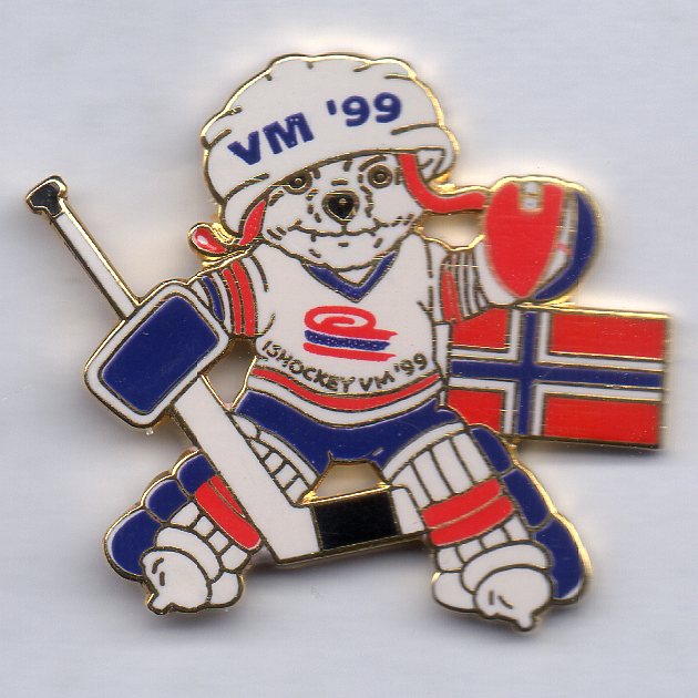 Mascot pin Norway- Ice hockey championship 1999