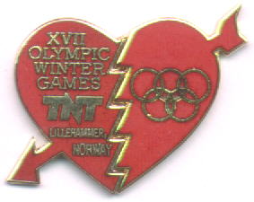 TNT hjerte pin OL-ringer Lillehammer OL 1994