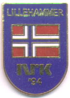 NRK `94 blå med norsk flagg Lillehammer OL 1994