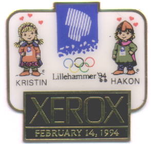 XEROX Valentine day pin Lillehammer OL 1994