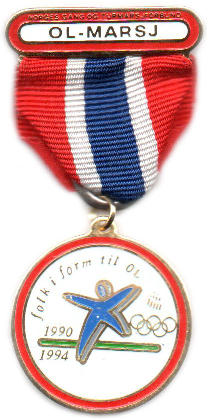 \"Folk i Form\" with ribbon red circle on the medal