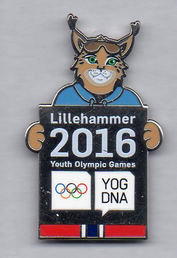 The mascot "Sjogg" Norwegian flag - Youth Olympics Lillehammer 2