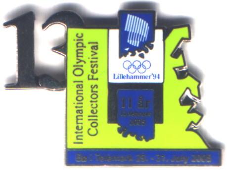 13th Int. pinsfestival Bø 2006 with number Lillehammer OL 199